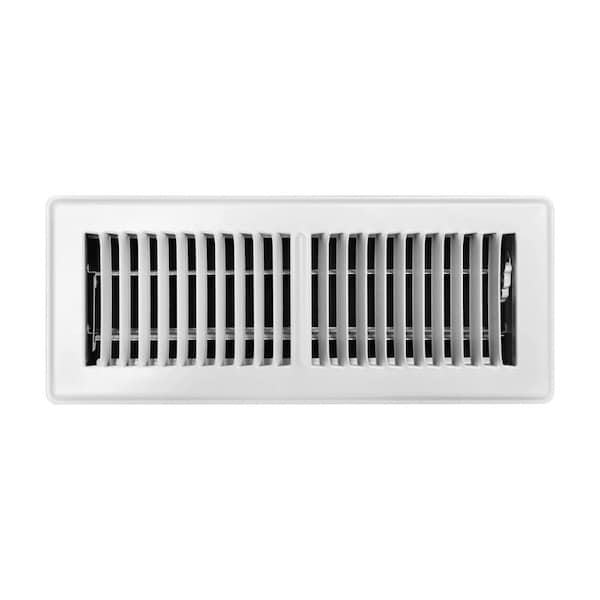 True Aire Tru Aire 4 in. H X 12 in. W 2-Way Powder Coat White Steel Floor Register C150MWT 04X12 - main